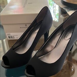 Black Peep Toe Heels